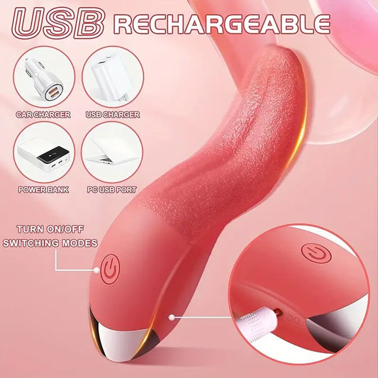 Tongue Vibrator 10 Mode Tongue Licking Vibrator Mini Sex Toys